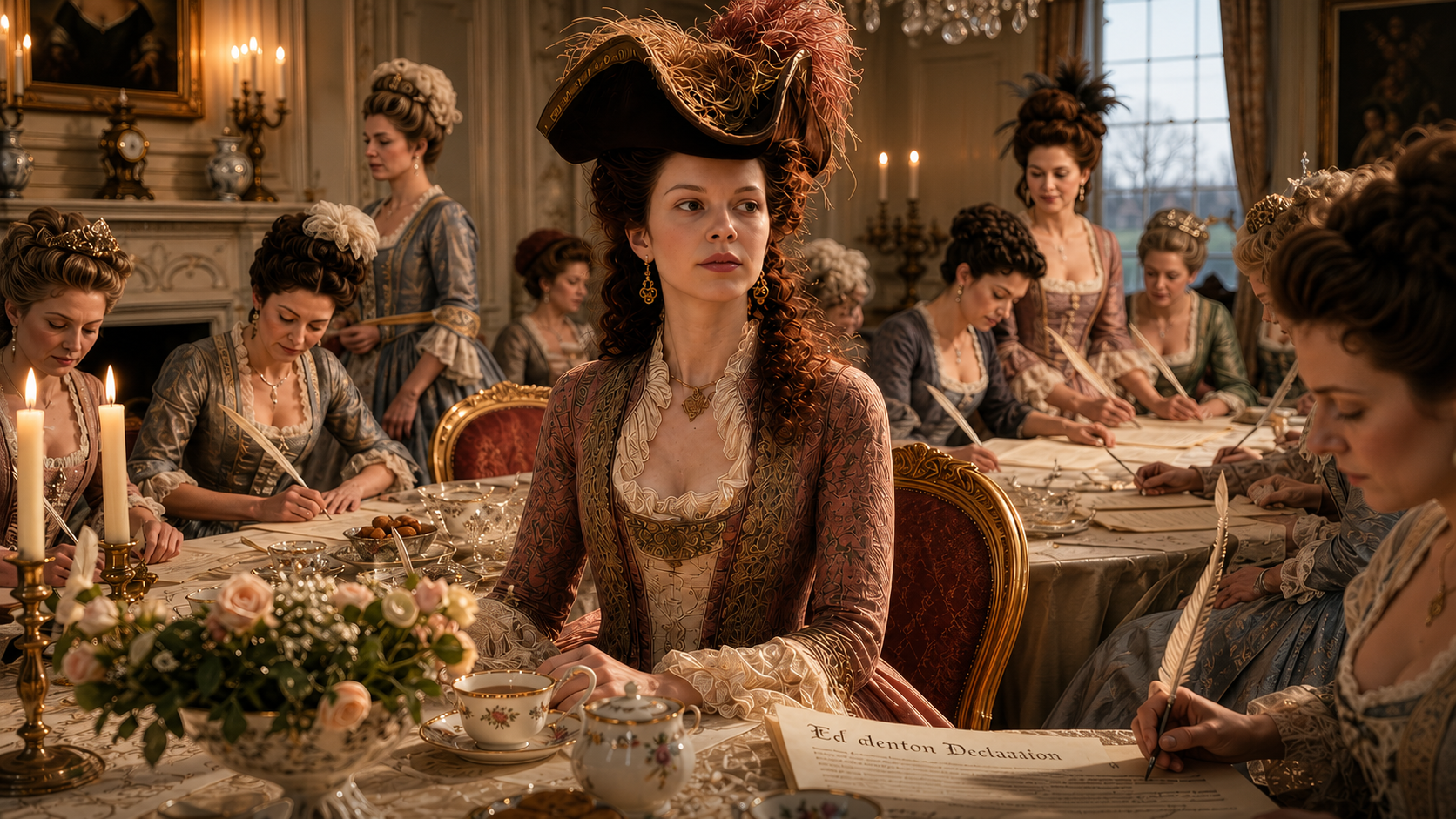 Penelope Barker holding a flag